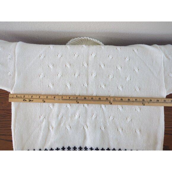 Vintage JOLIE‎ Nordic Sweater With Turtleneck & Black Geometric Pattern sz M / L - Picture 8 of 16